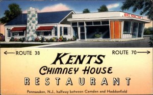 Pennsauken NJ Kents Chimney House Art Deco Vintage Postcard