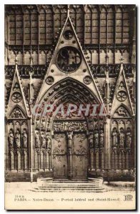 Old Postcard Paris Notre Dame Side south Portal Saint Marcel