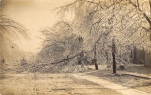 Jan 19, 1930, Quincy IL, Real Photo,  Ice Storm (#3 of 6), Old Postcard