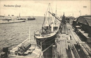 Harwich England Parkeston Quay Ships at Harbor Vintage Postcard