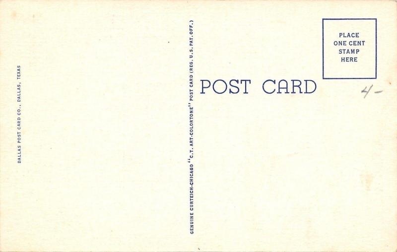 Paris Texas~City Hall And Central Fire Station~1943 Linen Postcard