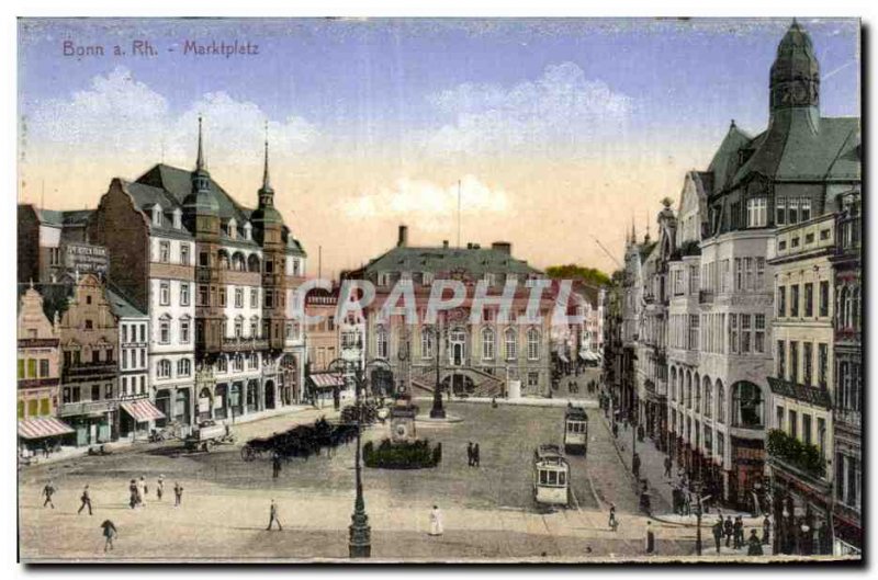Old Postcard Bonn Marktplatz