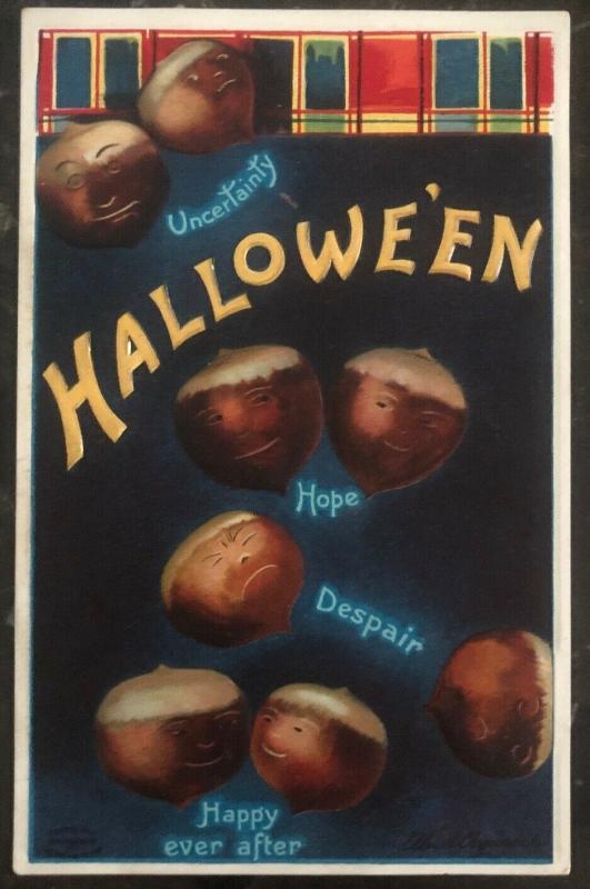 Mint Vintage USA Picture Postcard PPC Uncertainly Halloween Hope Despair