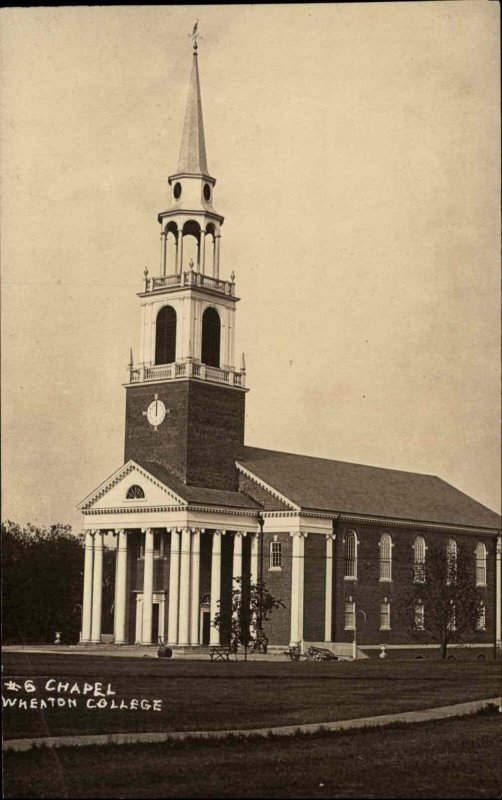 Norton Massachusetts MA Wheaton College Chapel c1920 Real Photo Postcard