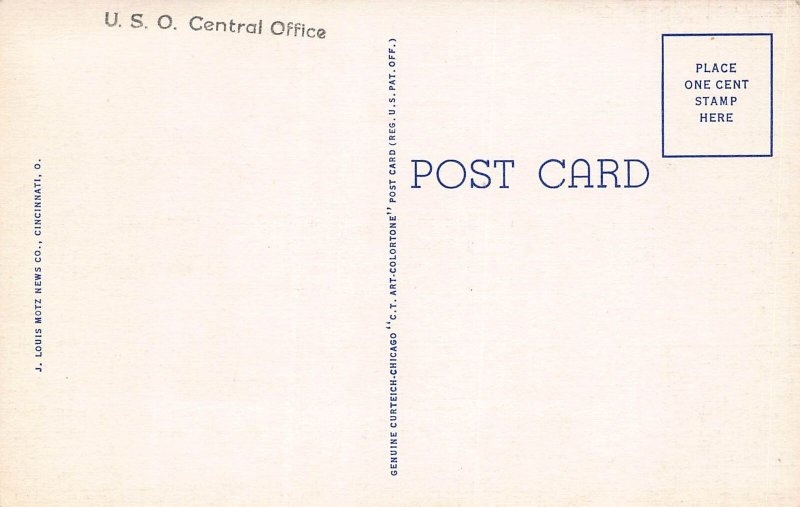 J84/ Cincinnati Ohio Postcard Linen Crosley Field Baseball Stadium 50