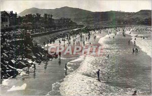 Modern Postcard Hendaye Beach has Contre Jour in Spain Wallpaper