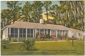 Old Dominion Building, Moosehaven, Orange Park, Florida, Vintage Linen Postcard