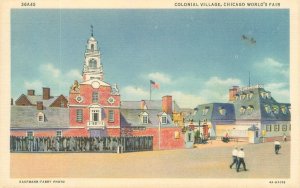 Chicago World's Fair Colonial Village CT Art Colortone 36A45 Postcard, People