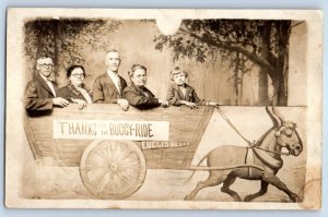 Family Buggy Ride Studio Props Euclid Beach Cleveland OH RPPC Photo Postcard