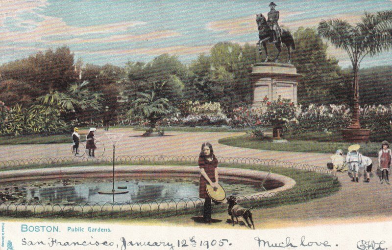 BOSTON, Massachusetts, PU-1905; Public Gardens, TUCK No. 1069