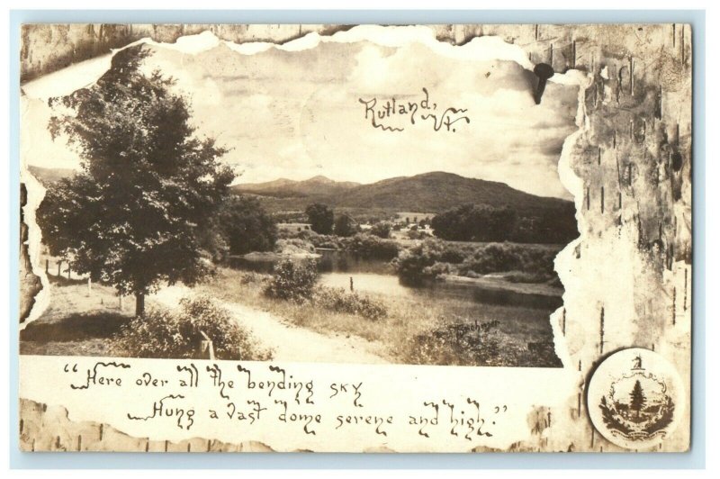 1920 Bird's Eye View Rutland Vermont VT RPPC Photo Posted Antique Postcard 