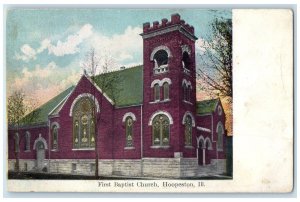 c1910's First Baptist Church Exterior Roadside Hoopeston Illinois IL Postcard