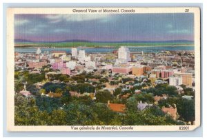 Vintage General View Montreal Canada Postcard P158E