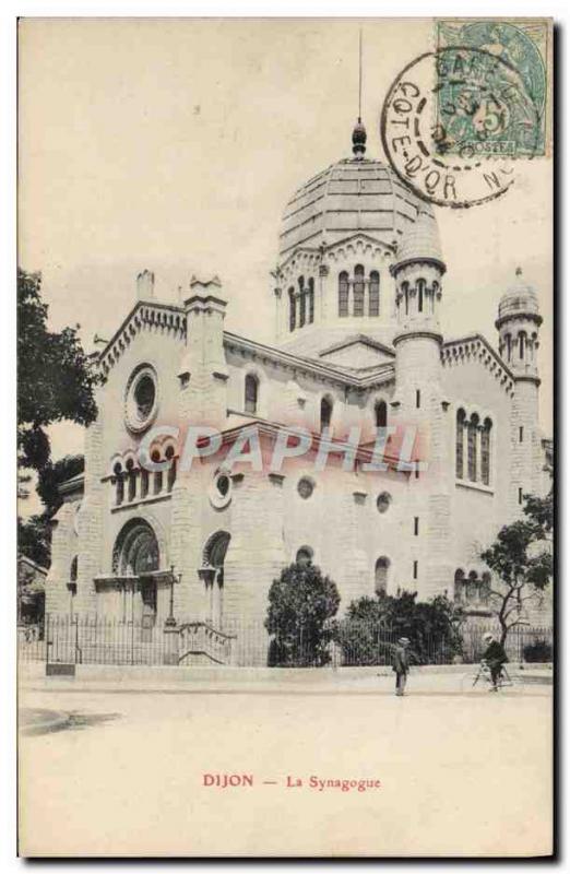 Old Postcard Judaica Jewish Dijon synagigue