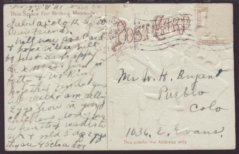 A Merry Christmas,Children Building Snowman