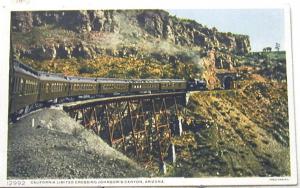 H3189   JOHNSON'S CANYON,  AZ.  POSTCARD,  TRAIN