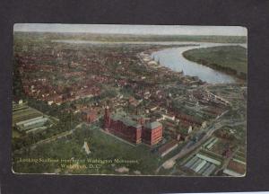 DC Aerial View Southeast from top Monument Washington DC Vintage postcard