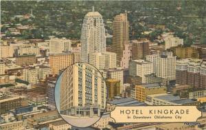 1930s Hotel Kingkade birdseye Oklahoma City Linen Teich postcard 8114