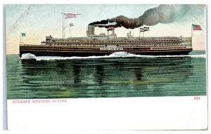Early 1900s SS Western States, Great Lakes Passenger Steamer Postcard 