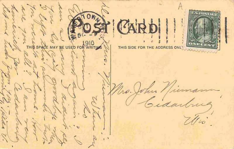 High School Watertown Wisconsin 1910 postcard