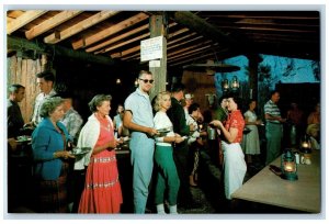 Colorado Springs Colorado Postcard Flying Ranch Restaurant Interior 1960 Vintage