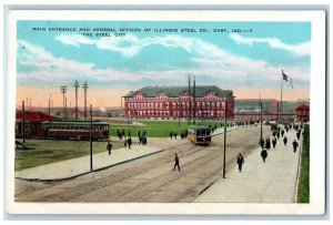 c1940s Main Entrance And General Offices Of Illinois Steel Co. Gary IN Postcard