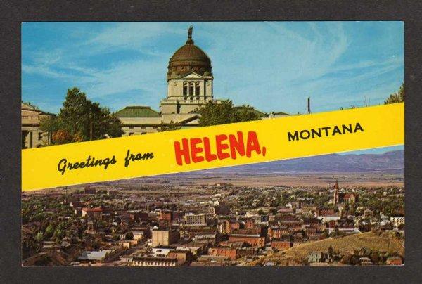 MT Greetings from HELENA MONTANA Postcard PC Aerial