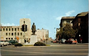 Vtg Spokane Washington WA Main Avenue Street View Lincoln Statue Postcard