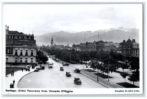 c1940's Panorama Avda. Bernardo O'Higgins Santiago Chile Vintage Postcard