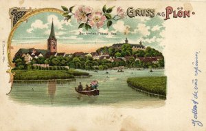 PC GERMANY, GRUSS AUS PLÖN, Vintage LITHO Postcard (b31995)