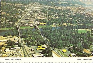 Aerial View Grants Pass Oregon 1960s Continental Chrome Postcard