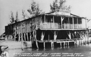 RPPC Smallwood's Store Indian Trading Post Chokoloskee, FL 1968 Vintage Postcard