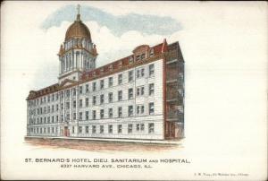 Chicago IL St. Bernard's Hotel Dieu Sanitarium & Hospital c1905 UDB Postcard