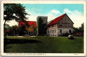 Rycroft Print Shops And Campus East Aurora New York NY Building Grounds Postcard