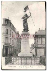 Old Postcard Compiegne Statue of Joan of Arc