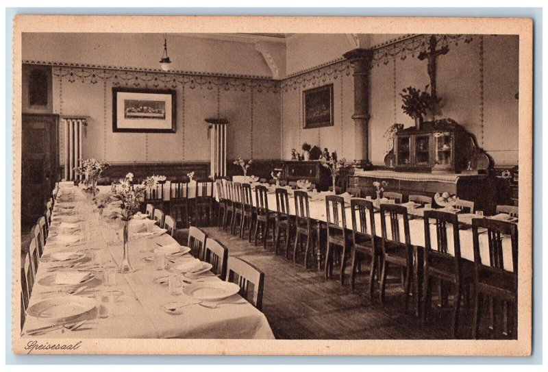 Kassel Germany Postcard Dining Room View Last Supper Painting c1930's
