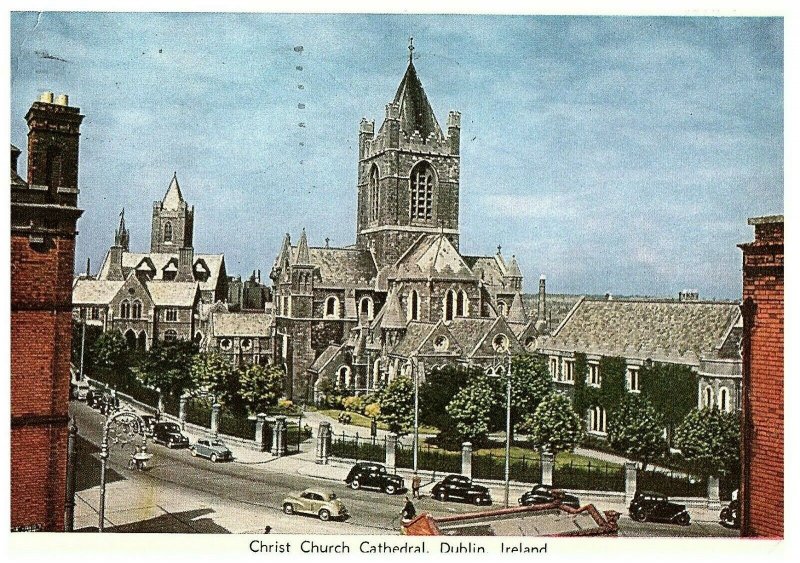 Ireland Dublin Christchurch Cathedral Dublin Ireland Postcard Posted 1957