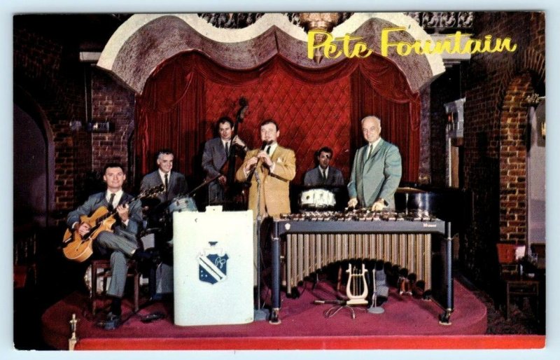 NEW ORLEANS, LA ~ Jazz Clarinet PETE FOUNTAINS FRENCH QUARTER INN 1960s Postcard