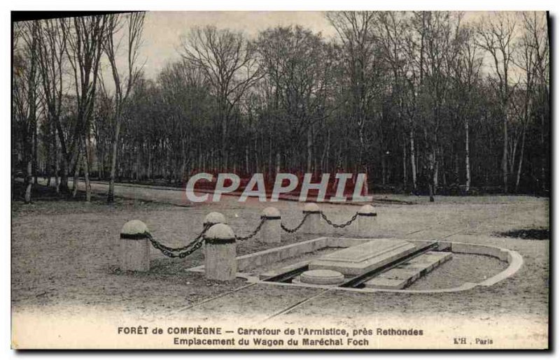 Postcard Old Forest of Compiegne Carrefour L & # 39Armistice Pres Rethondes l...