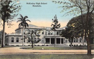 Honolulu Hawaii McKinley High School Exterior Antique Postcard KK1952