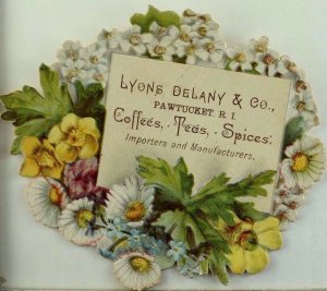1870's-80's Embossed Die-Cut Lyons Delany & Co Coffees Teas & Spices P45 