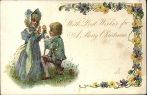 Christmas Victorian Children Flowers Tuck Frances Brundage c1900s-20s Postcard