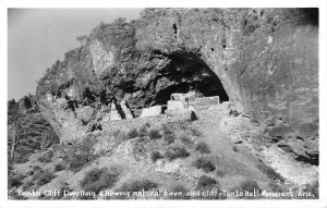 RPPC, Arizona AZ   CLIFF DWELLING & CAVES Tonto National Monument  1957 Postcard