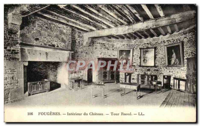 Old Postcard Fougeres Interior Raoul Du Chateau Tour