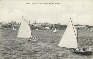 PC AUSTRALIA, PERTH, FROM SWAN RIVER, Vintage Postcard (b31421)