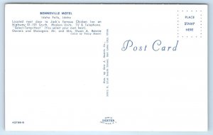 IDAHO FALLS, ID ~ Roadside BONNEVILLE MOTEL c1950s ~ Owen A. Rennie Postcard