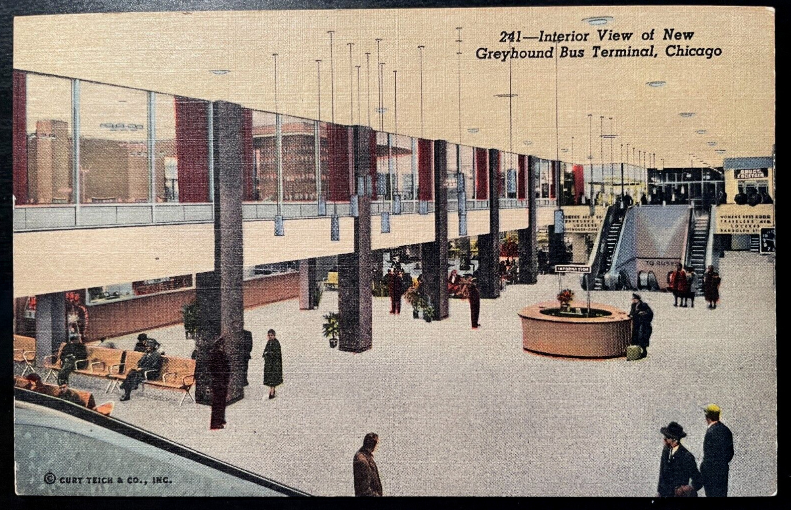 Vintage Postcard 1953 The New Greyhound Bus Terminal, Chicago, Illinois