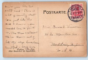 Harburg Bavaria Germany Postcard Old farm near Appelbuttel 1912 Antique