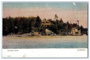 Muskoka Ontario Canada Postcard Grand View of River c1910 Antique Unposted