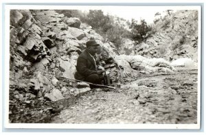 c1910's Camping Out Picnic Hunting Rifle Lunch RPPC Photo Antique Postcard